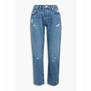 FRAME
Le Original cropped distressed high-rise straight-leg jeans